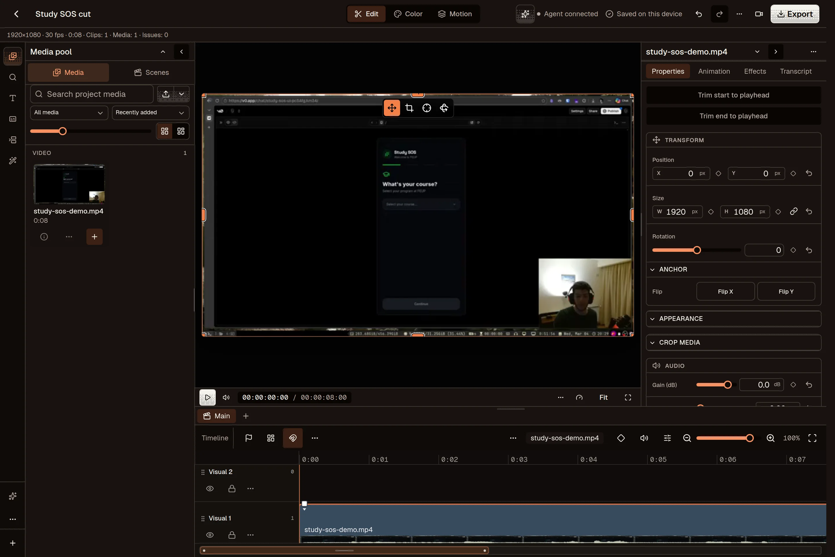 OpenPost video editor for preparing TikTok content